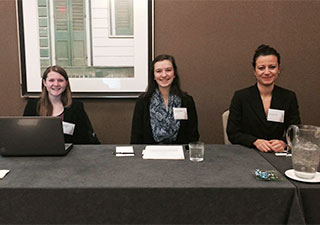 Pictured in the photo from left: Abby Taylor, Dava Donaldson, Dr. Elcin Haskollar