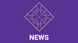 Purple background with the DC diamond logo in gold and news written in white